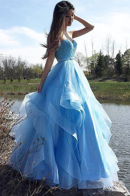 Sweetheart Blue Evening Dress,Sexy ...